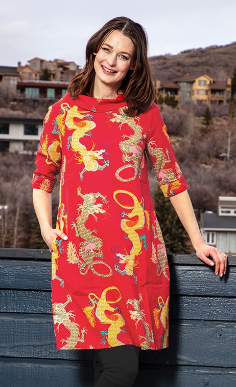 Audrey Retro Dress Red Dragons - Glamourous Grace