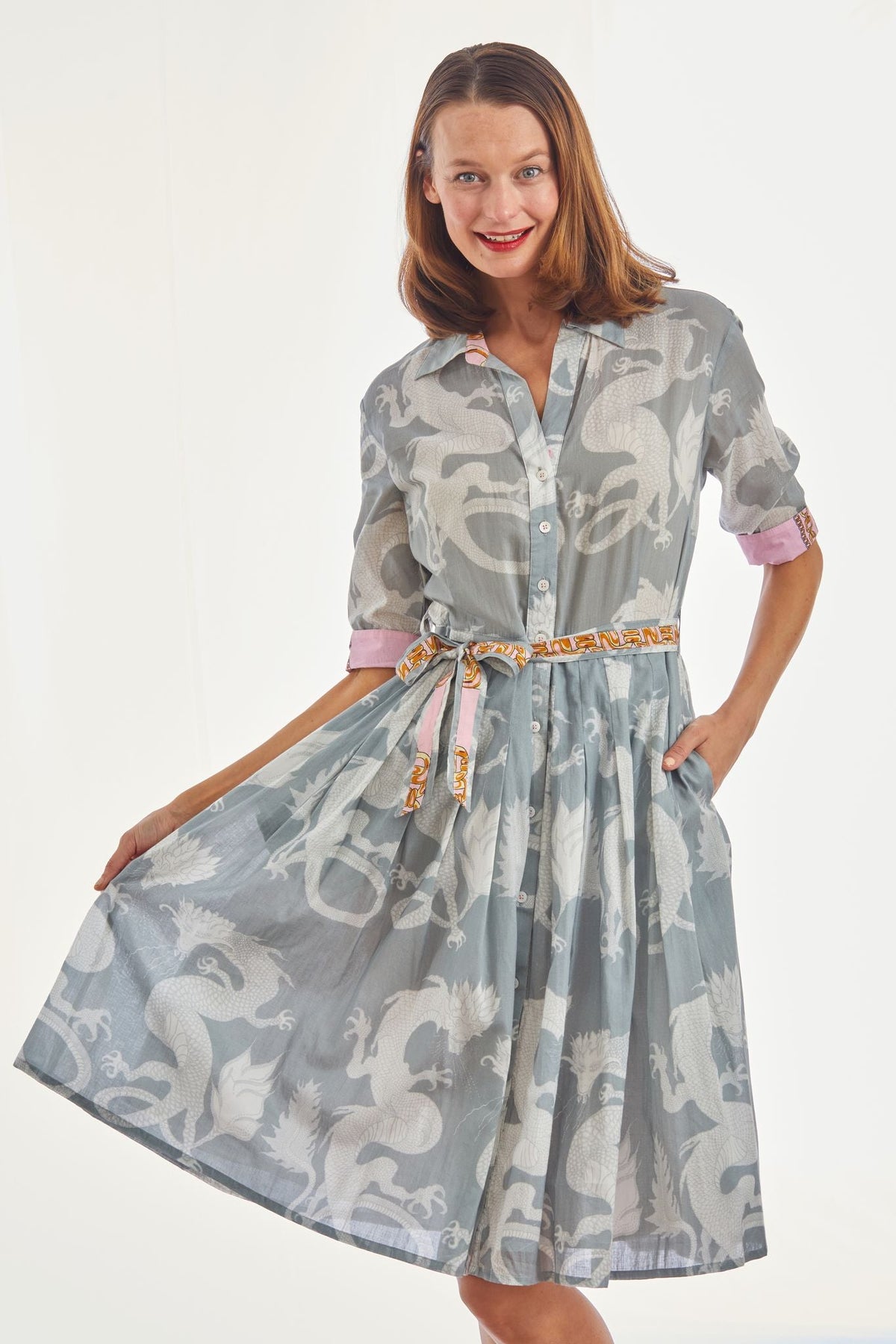 Mrs, Maisel Dress Grey Dragons - Glamourous Grace