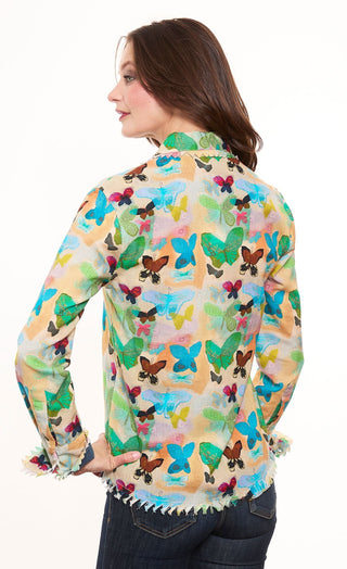 Cape Cod Top with Neutral Ground Butterflies - Glamourous Grace