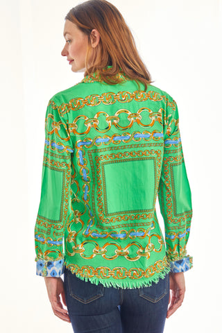 Cape Cod Tunic Green Blue Links - Glamourous Grace
