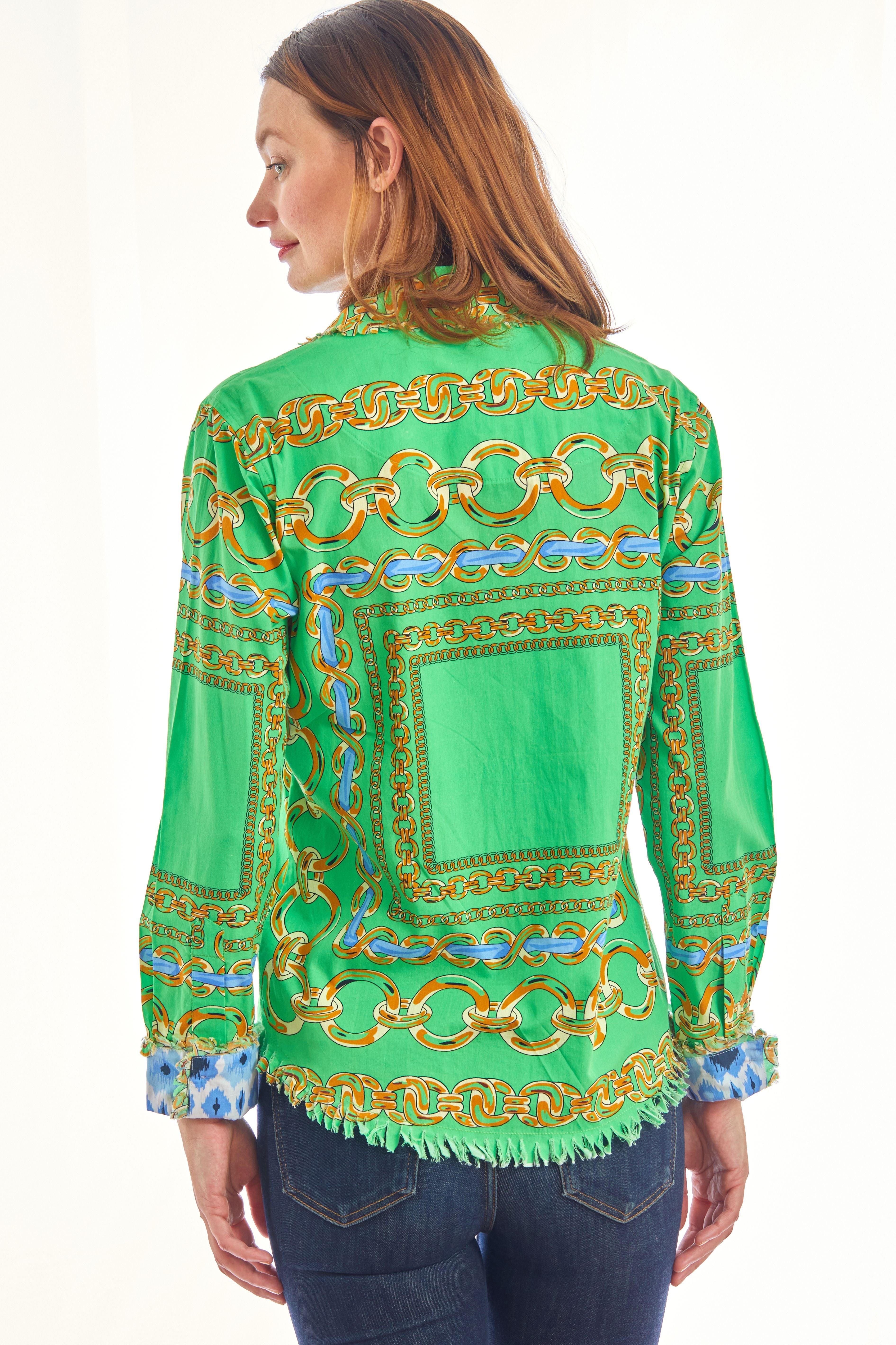Cape Cod Tunic Green Blue Links - Glamourous Grace