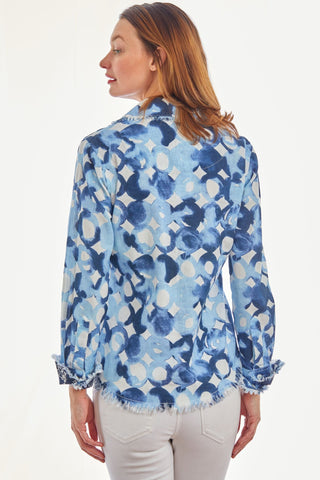 Cape Cod Tunic Blues Watercolor Print - Glamourous Grace