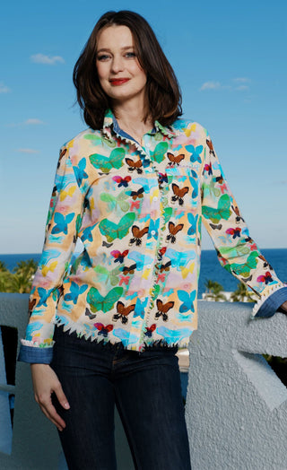 Cape Cod Top with Neutral Ground Butterflies - Glamourous Grace