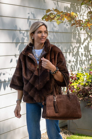 Megan -  Faux Suede Medicine Bag - Glamourous Grace