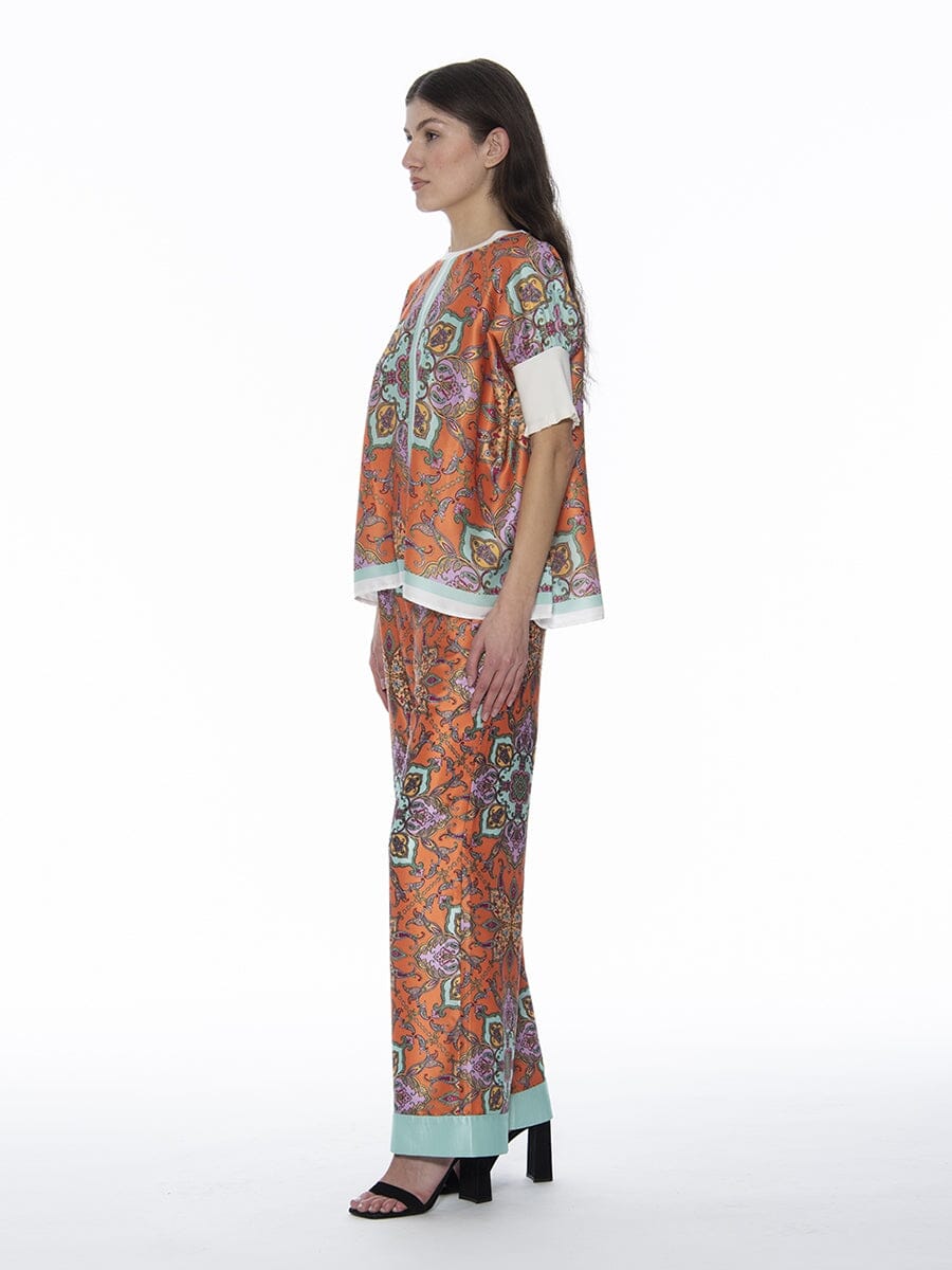 Paisley Print Wide Leg Pants - Glamourous Grace