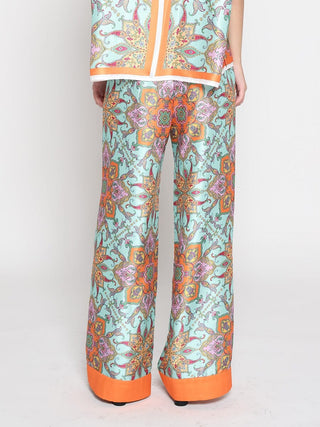Paisley Print Wide Leg Pants