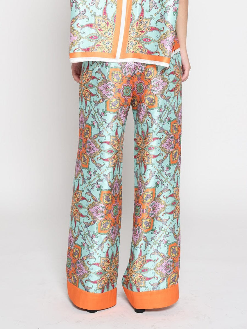 Paisley Print Wide Leg Pants