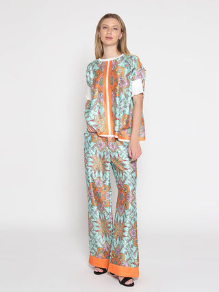 Paisley Print Wide Leg Pants