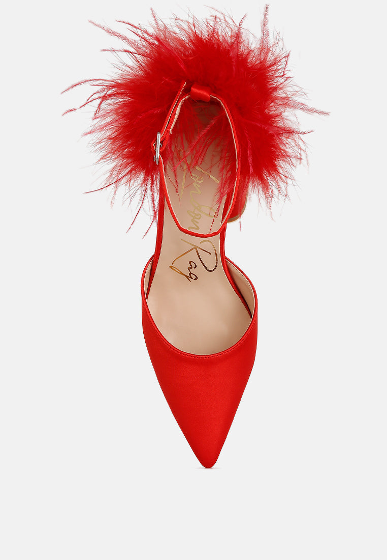 Palmetta Fur Detail Block Heel Sandals - Glamourous Grace