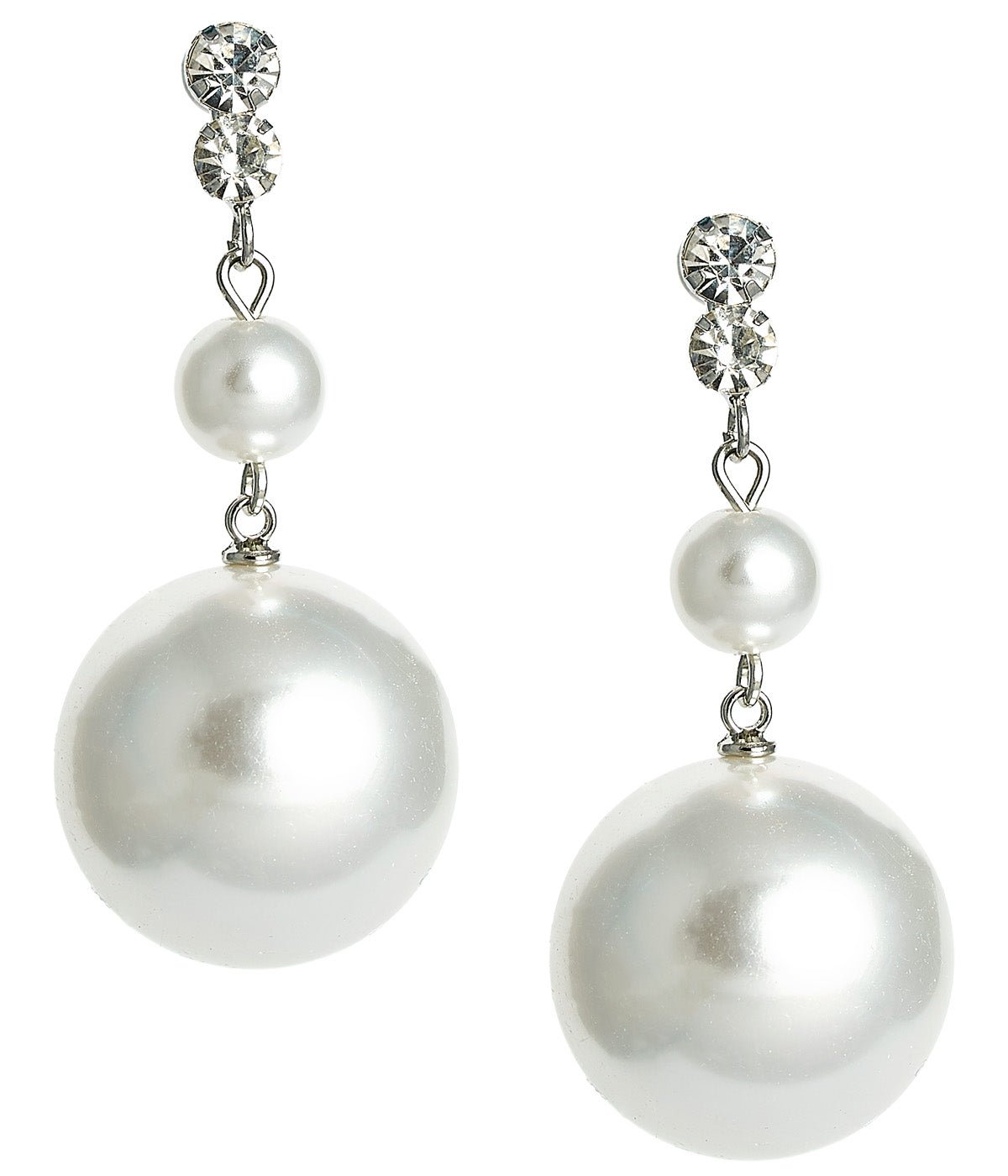 Paris - Pearl and Rhinestone Drop Earring - 18k Gold Plated - Glamourous Grace