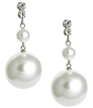 Paris - Pearl and Rhinestone Drop Earring - 18k Gold Plated - Glamourous Grace