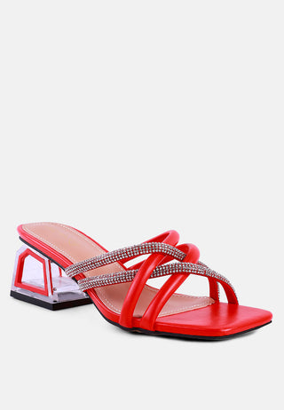 Parisian Cut Rhinestone Embellished Strap Sandals