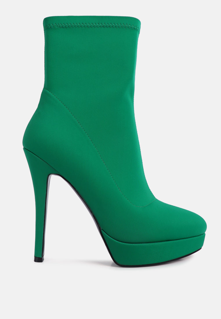 Patotie Lycra High Heel Ankle Boots - Glamourous Grace