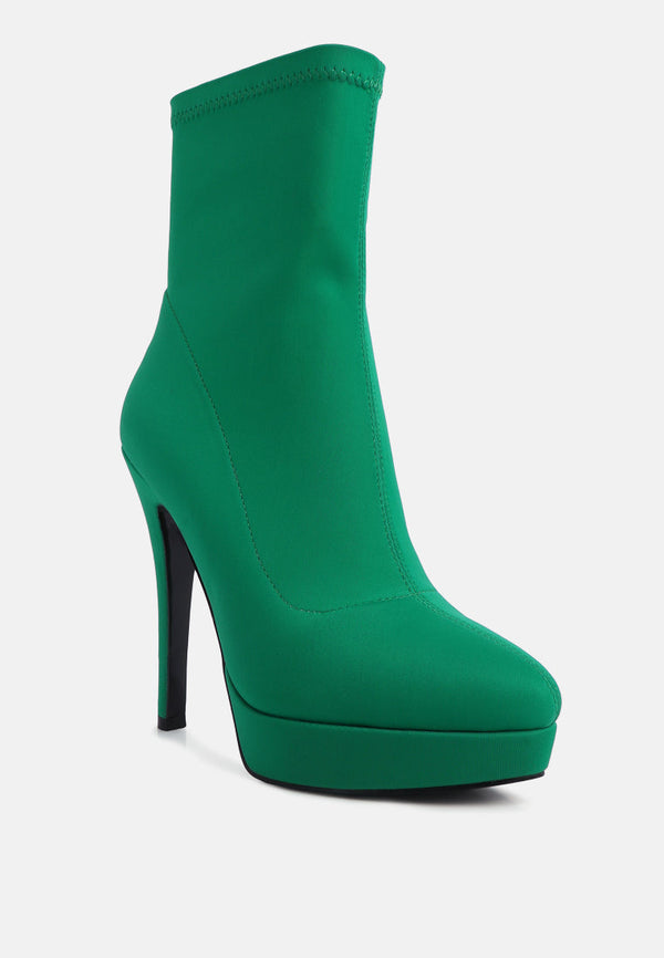 Patotie Lycra High Heel Ankle Boots - Glamourous Grace