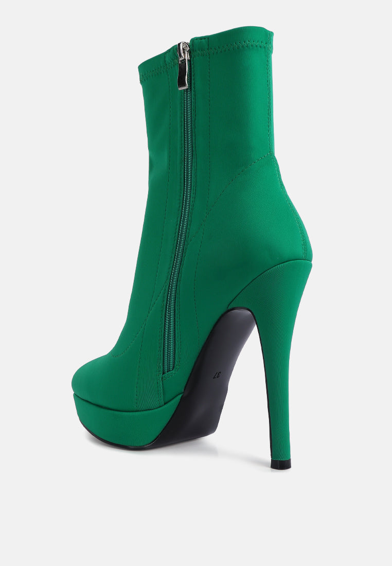 Patotie Lycra High Heel Ankle Boots - Glamourous Grace