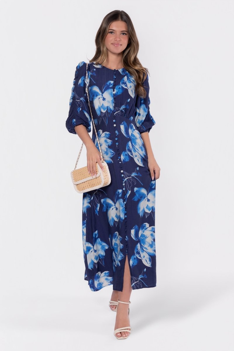 Patricia Dress (Navy Pattern) - Glamourous Grace