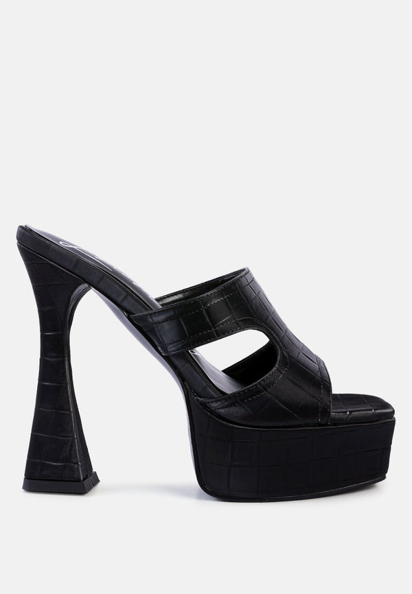 Pda Croc High Heel Platform Sandals - Glamourous Grace