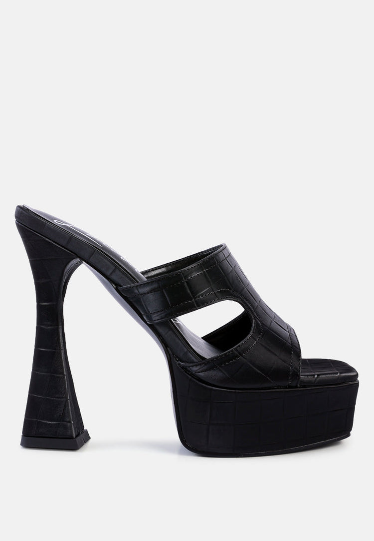Pda Croc High Heel Platform Sandals - Glamourous Grace