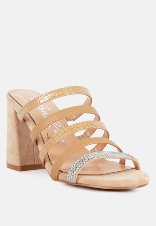 Peaches Strapped Rhinestone Embellished Sandals - Glamourous Grace