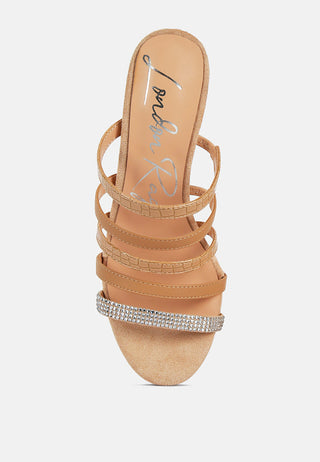 Peaches Strapped Rhinestone Embellished Sandals - Glamourous Grace