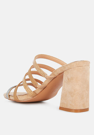 Peaches Strapped Rhinestone Embellished Sandals - Glamourous Grace
