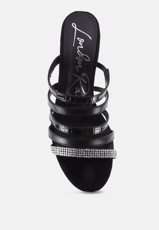 Peaches Strapped Rhinestone Embellished Sandals - Glamourous Grace