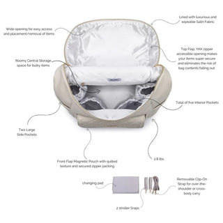 Signature Diaper Bag Pearl White