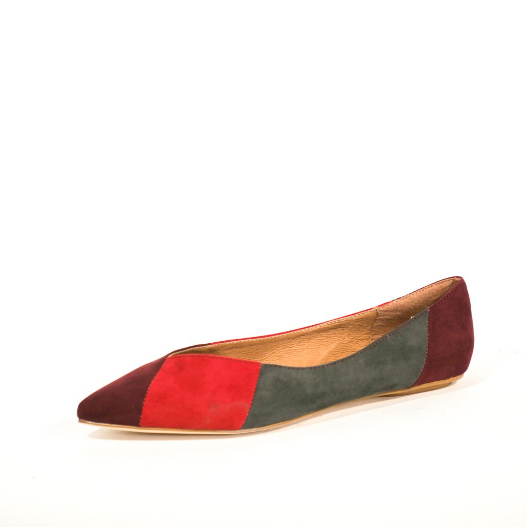 Pedro Patchwork Suede Ballet Flats - Glamourous Grace