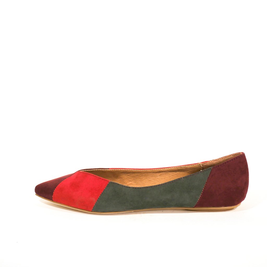 Pedro Patchwork Suede Ballet Flats - Glamourous Grace