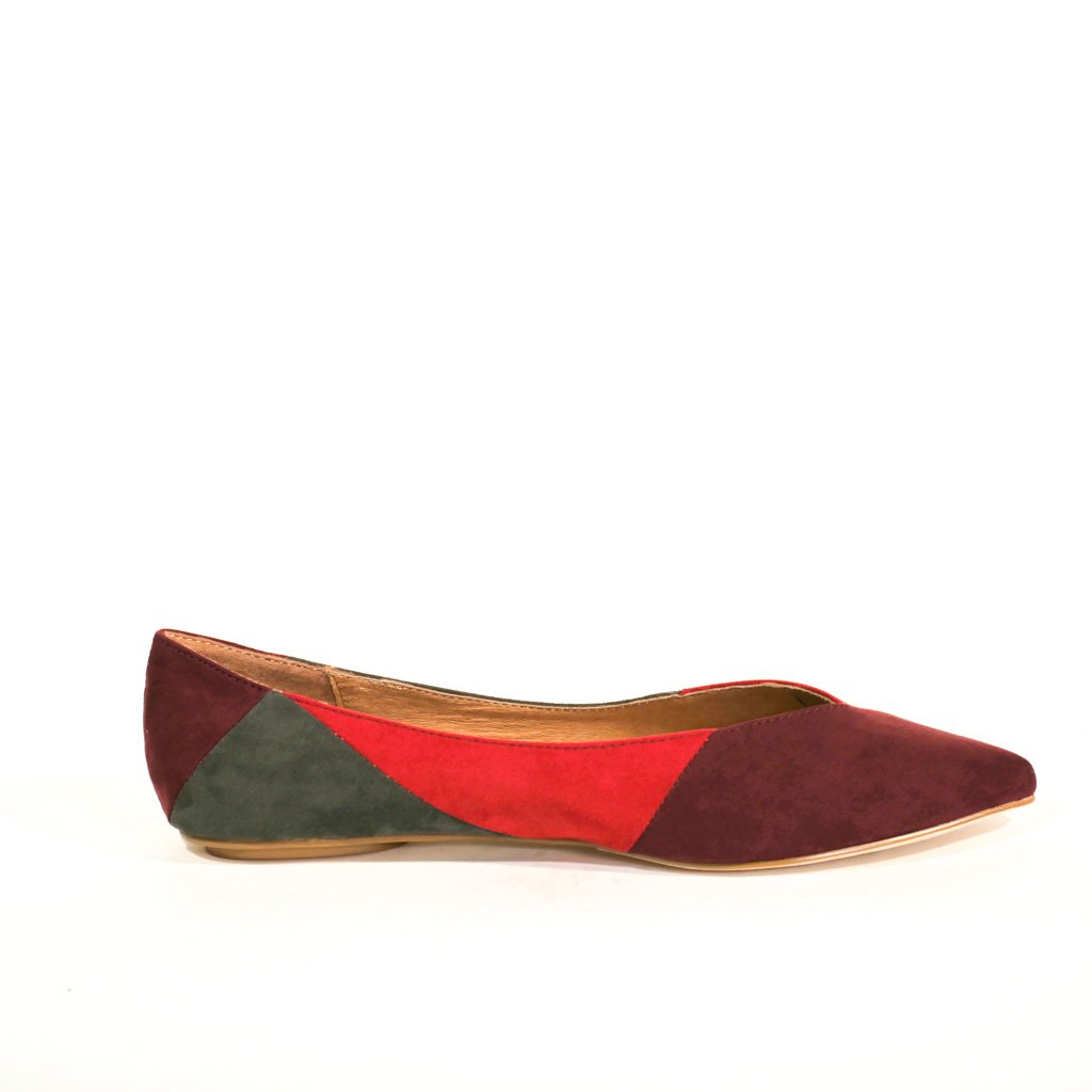 Pedro Patchwork Suede Ballet Flats - Glamourous Grace