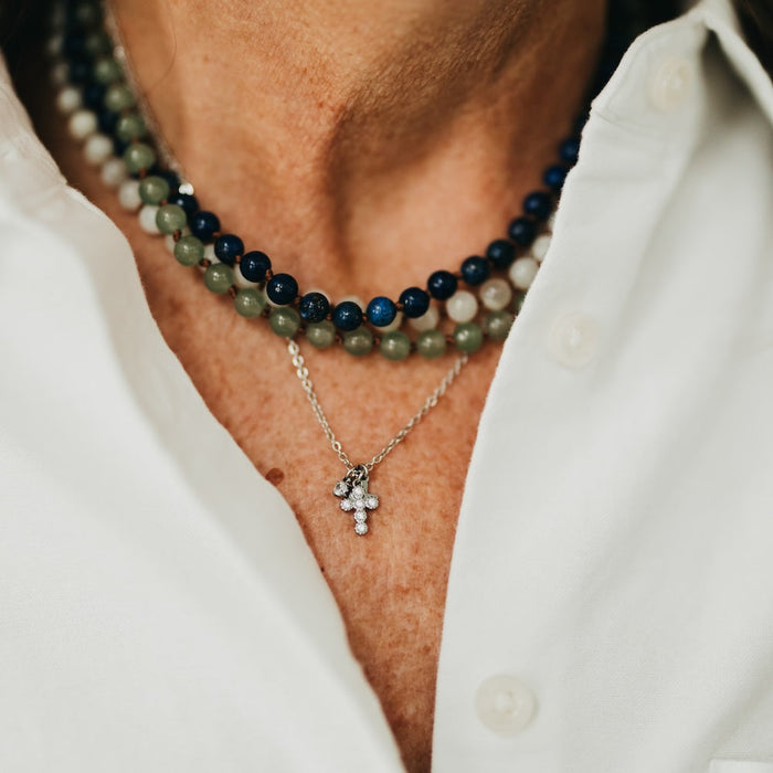 Petite Double Cross Necklace - WATERPROOF - Glamourous Grace