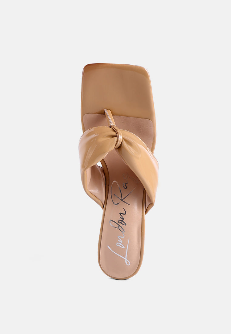 Phantom Ruched High Heeled Thong Sandals - Glamourous Grace