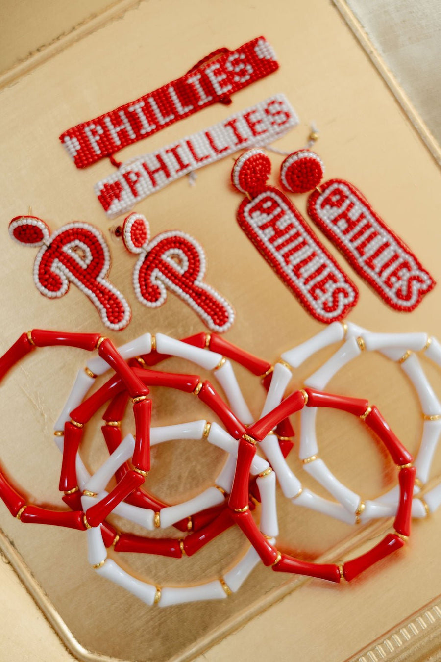 Phillies P - Fabric Backed Earrings - Glamourous Grace