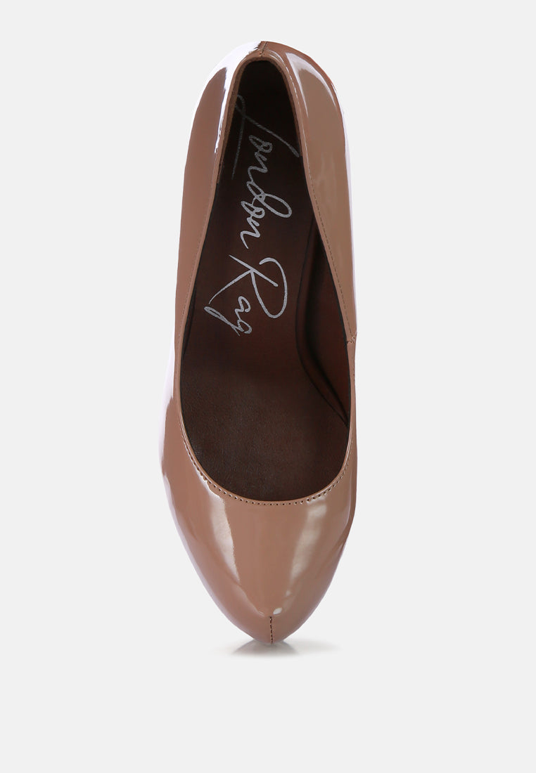 Pismis Patent Faux Leather Stiletto Pumps - Glamourous Grace