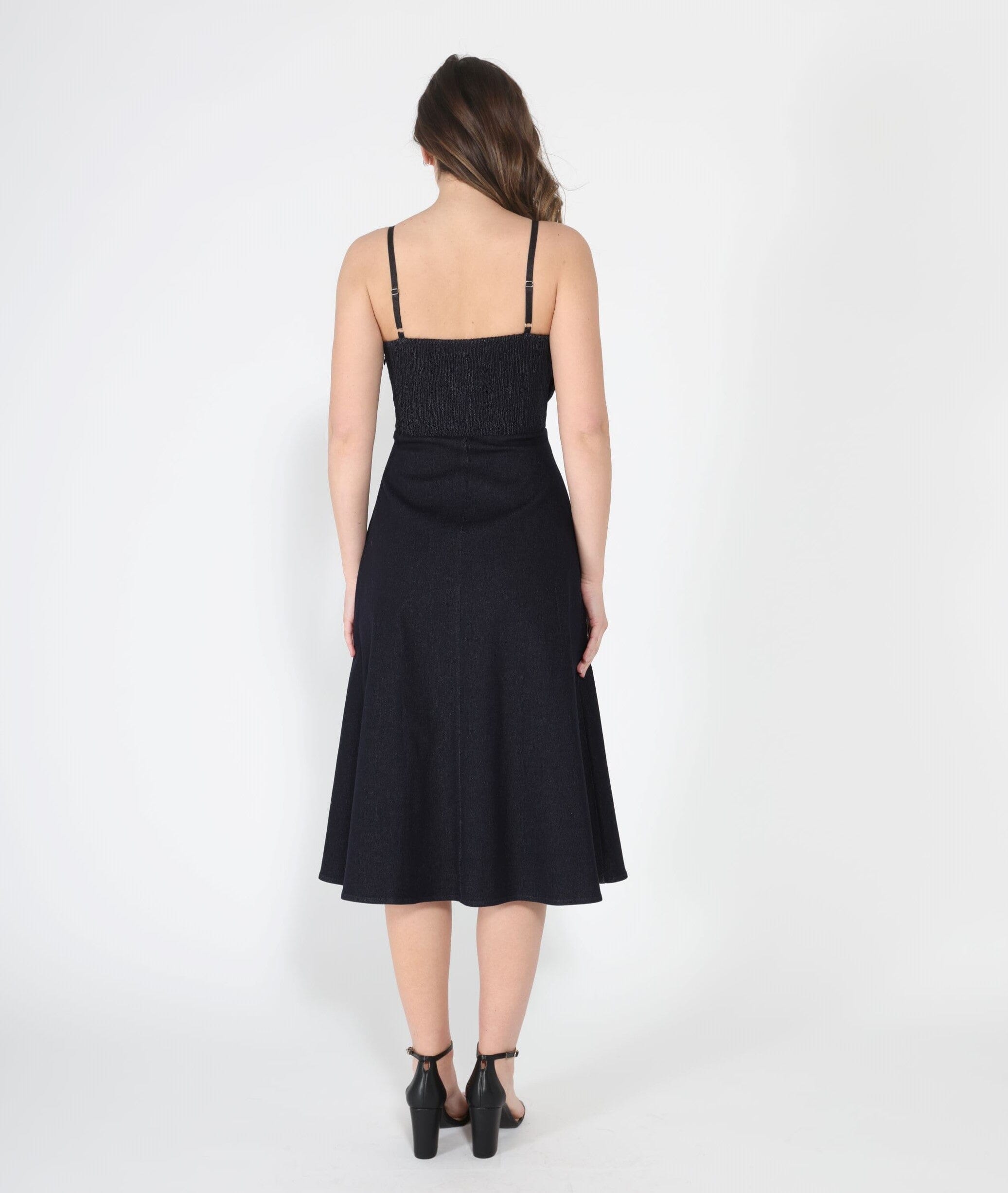 Pleated Detail Strap A-Line Dress - Glamourous Grace