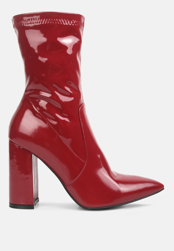Pluto Block Heel Stiletto Ankle Boot - Glamourous Grace
