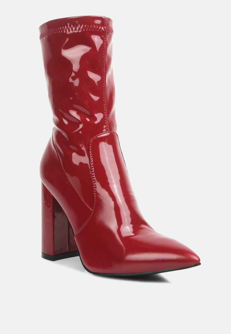 Pluto Block Heel Stiletto Ankle Boot - Glamourous Grace