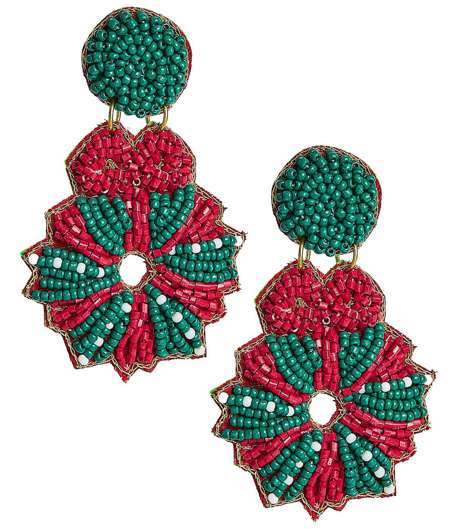 Poinsettia Wreath Earring - Glamourous Grace