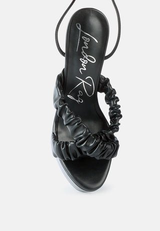 Pop Era Ruched Straps Tie Up Sandals - Glamourous Grace