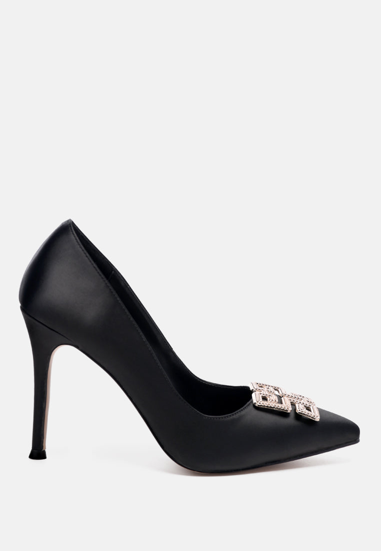 Prisca High Heel Brooch Detail Pumps - Glamourous Grace