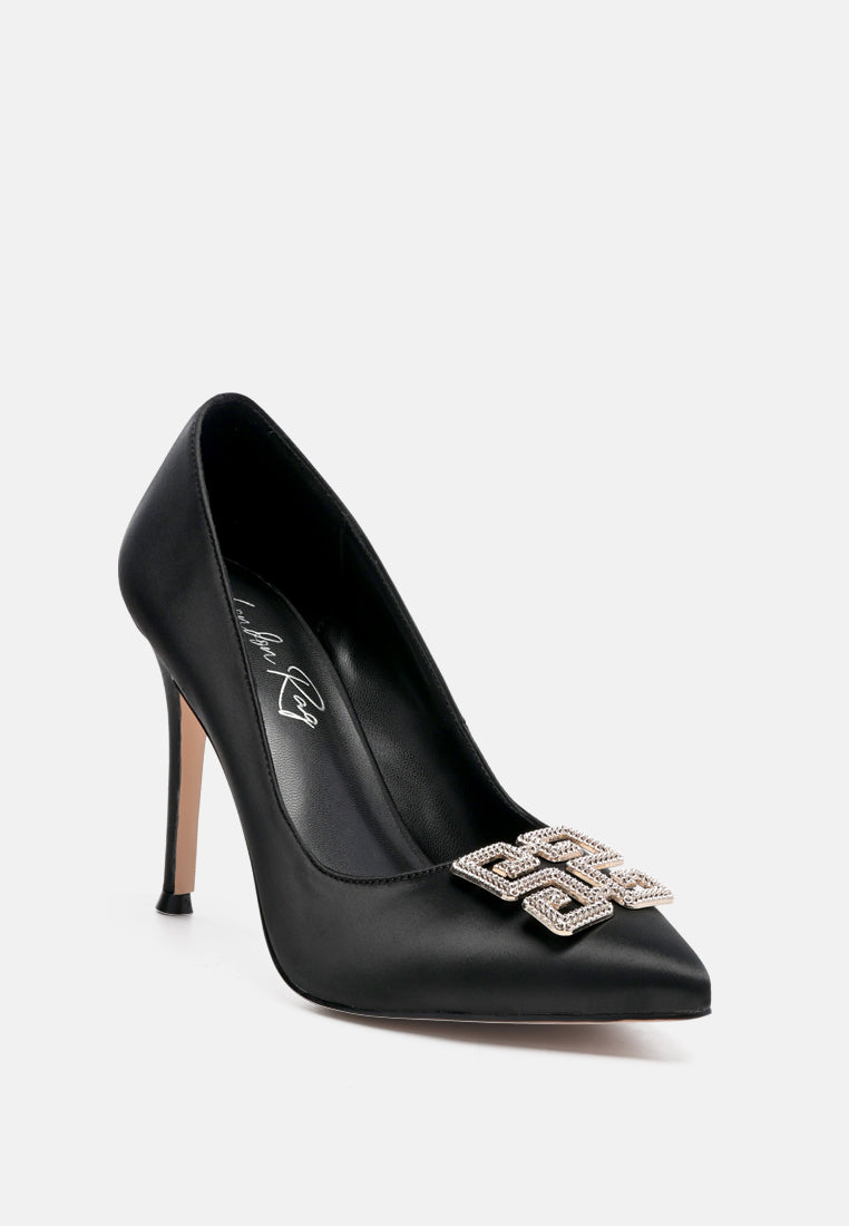 Prisca High Heel Brooch Detail Pumps - Glamourous Grace