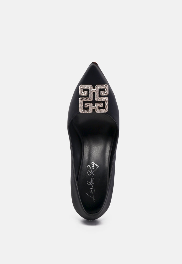 Prisca High Heel Brooch Detail Pumps - Glamourous Grace