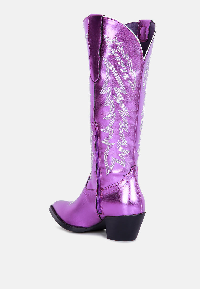 Priscilla Western Cowboy Calf Boots - Glamourous Grace