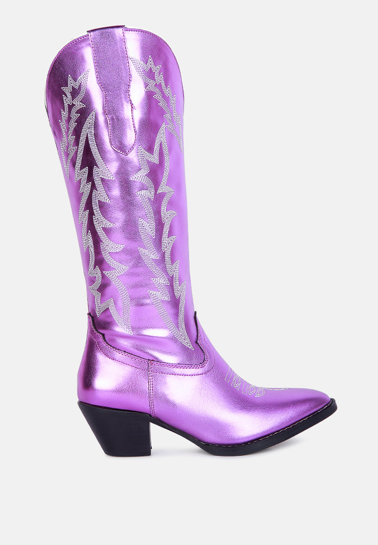 Priscilla Western Cowboy Calf Boots - Glamourous Grace