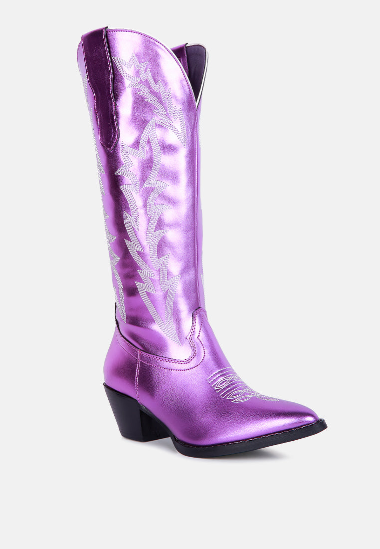 Priscilla Western Cowboy Calf Boots - Glamourous Grace