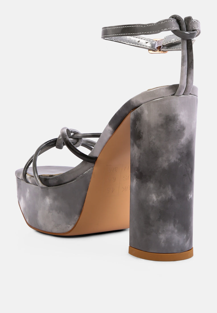 Prisma Tie-Dye High Platform Heeled Sandals - Glamourous Grace