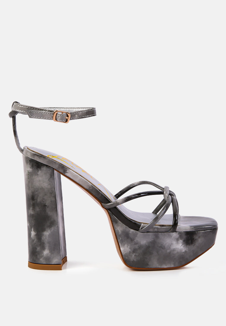 Prisma Tie-Dye High Platform Heeled Sandals - Glamourous Grace