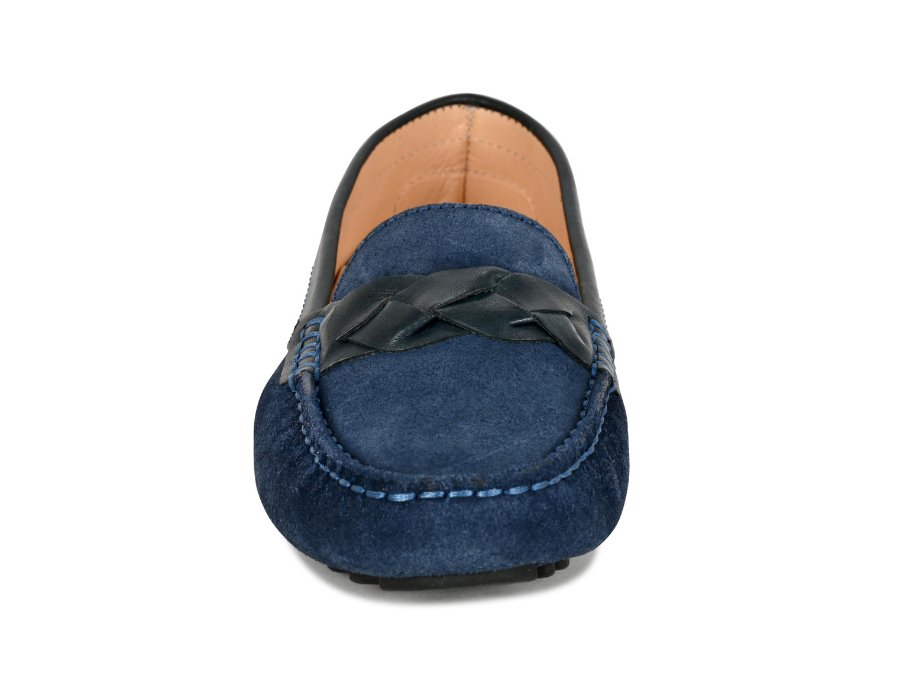 PIPER Leather Driving Loafer Navy - Glamourous Grace