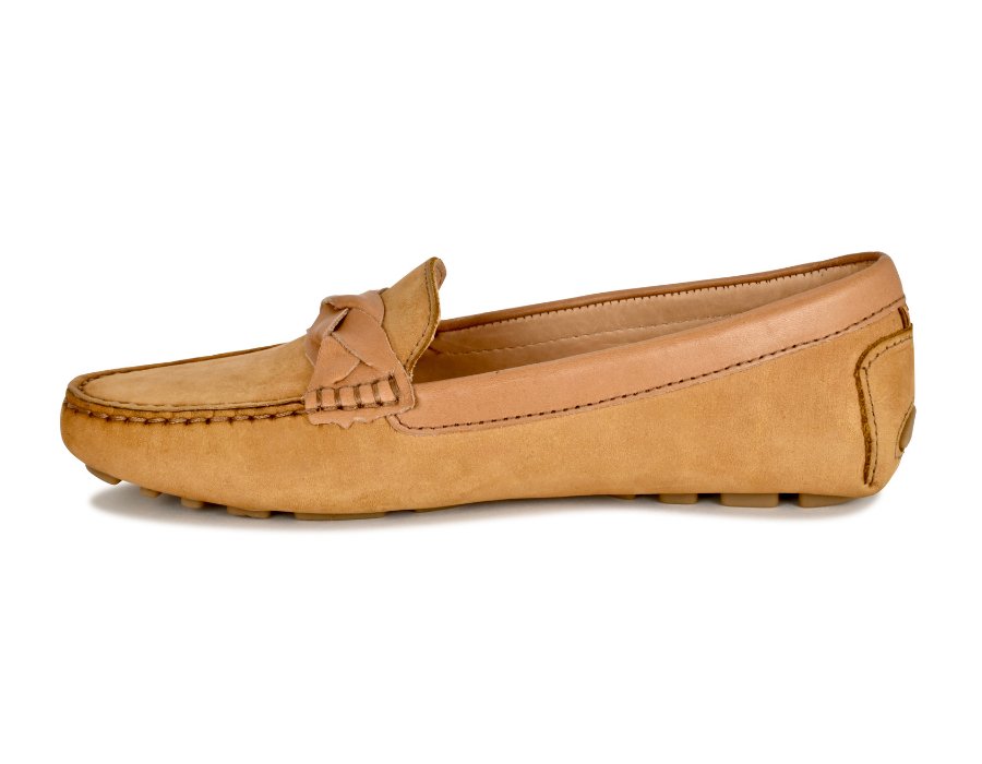 PIPER Leather Driving Loafer Camel - Glamourous Grace