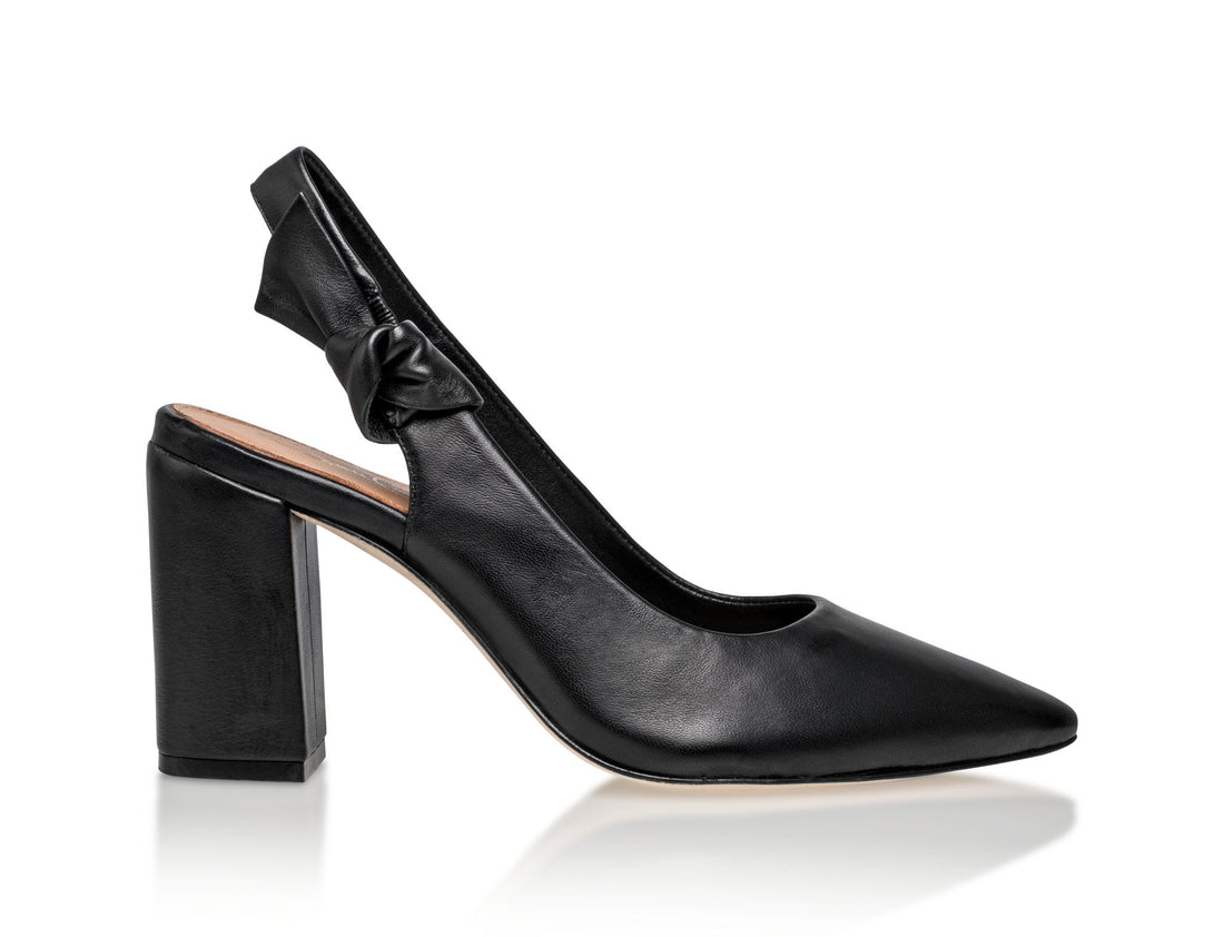 Daphne Leather Slingback Pump Black - Glamourous Grace